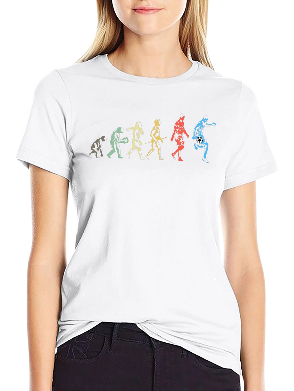 Soccer Evolution Graphic T-Shirt - Black Cotton Tee