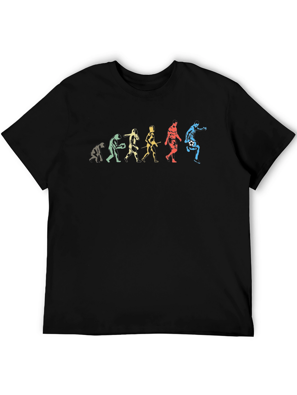 Soccer Evolution Graphic T-Shirt - Black Cotton Tee