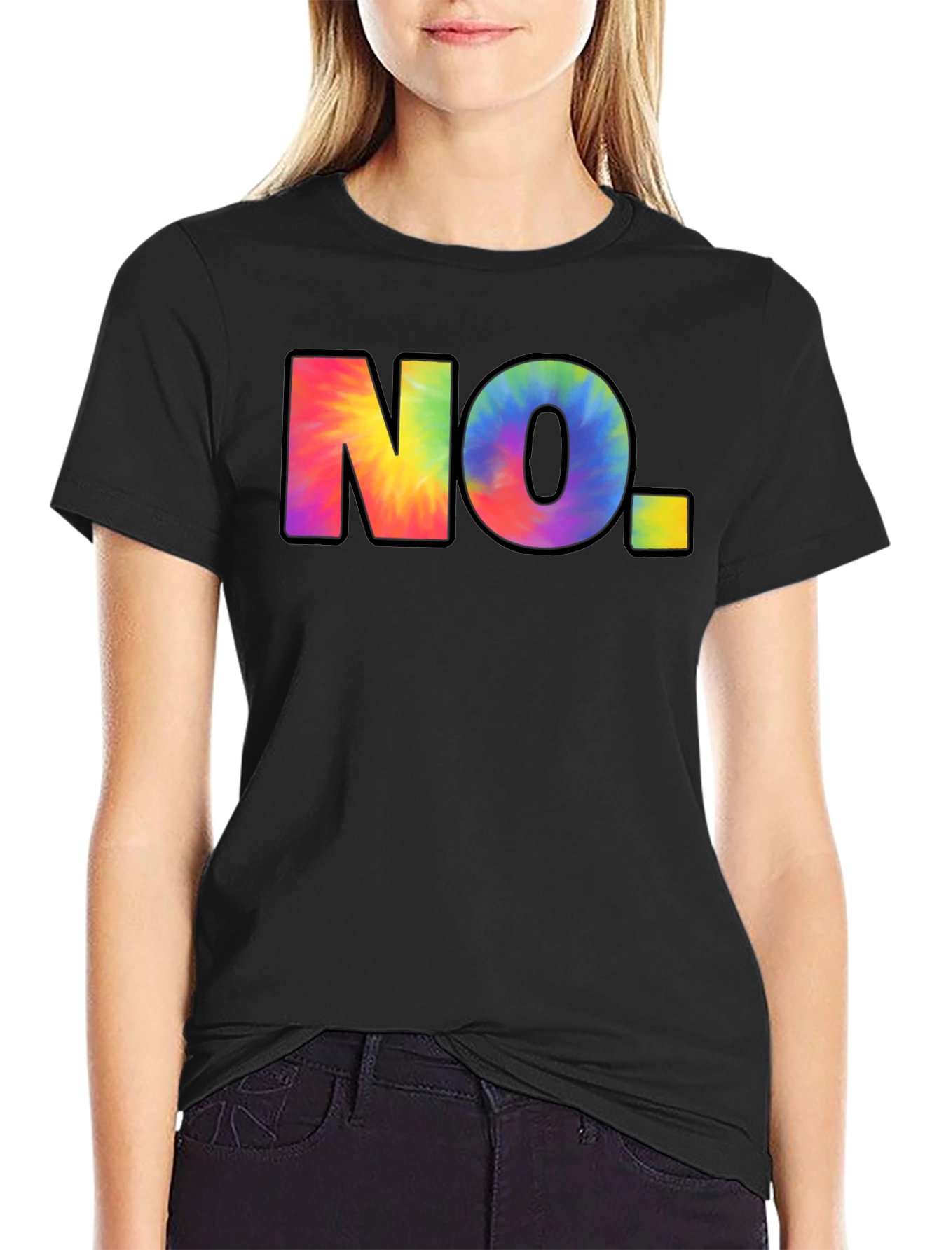 Tie-Dye NO. Graphic Black T-Shirt