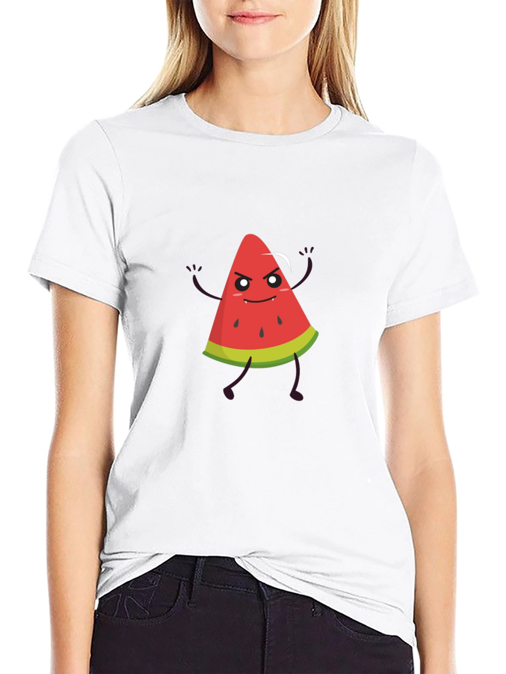 Funny Watermelon Graphic Black T-Shirt