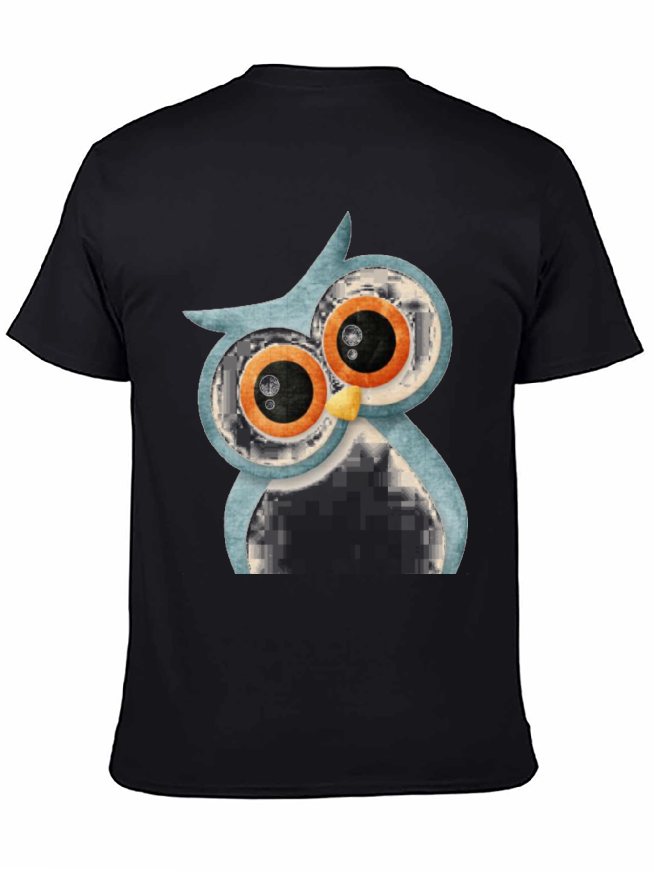Cool Owl Graphic Print T-Shirt - Casual Black Tee