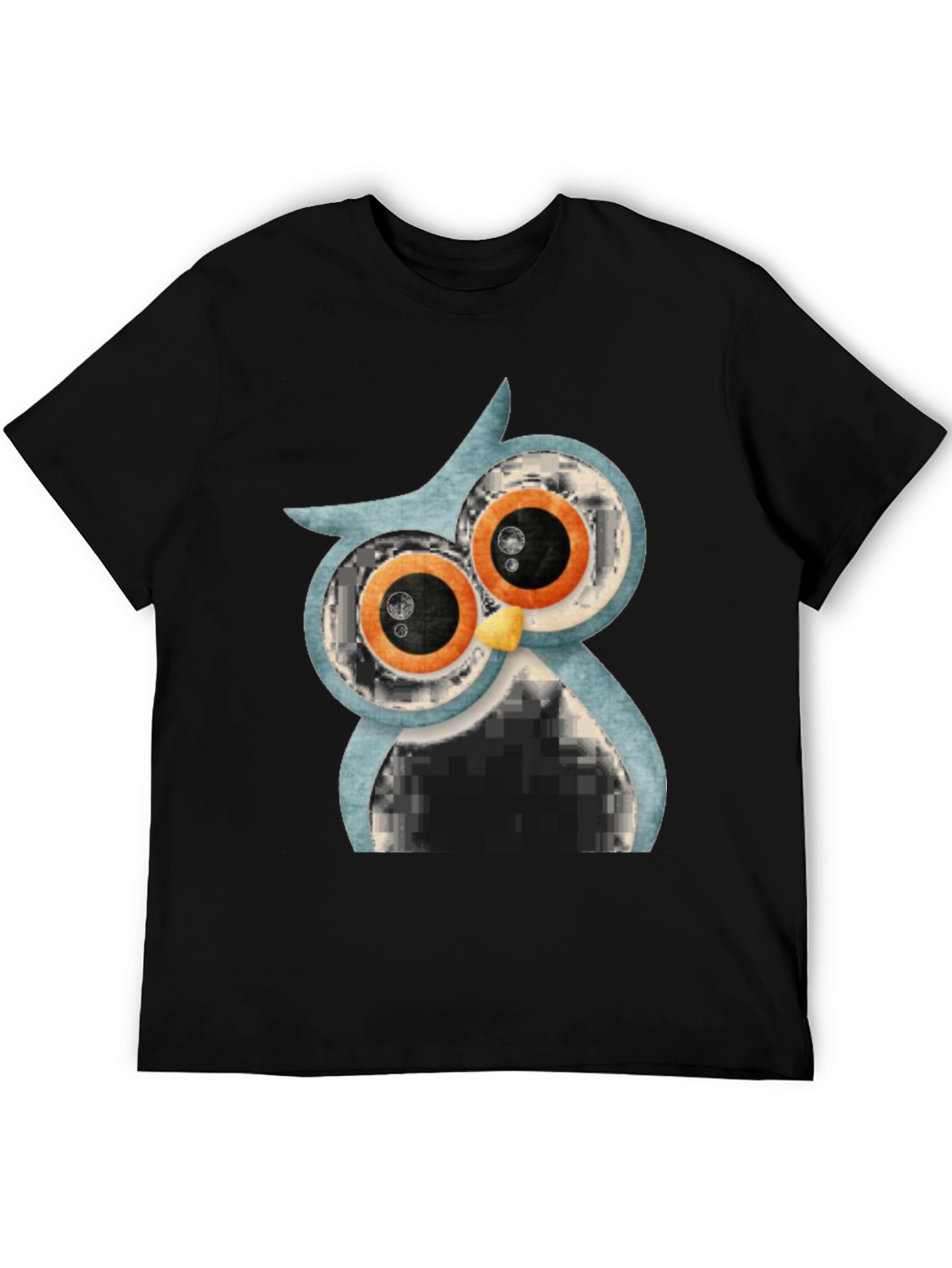 Cool Owl Graphic Print T-Shirt - Casual Black Tee