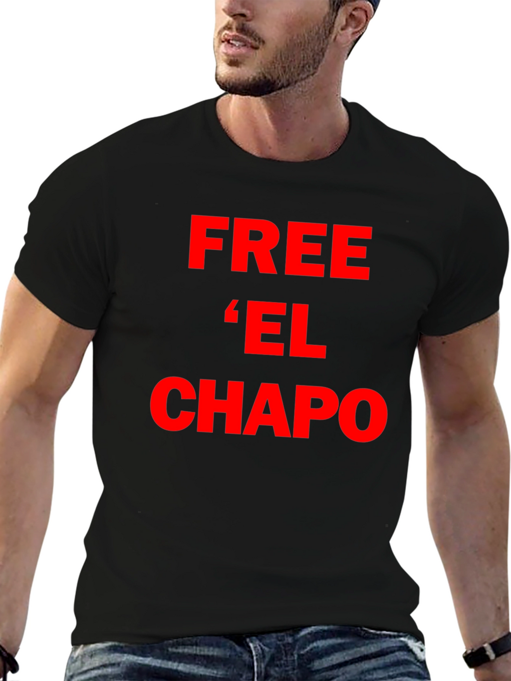 Free El Chapo T-Shirt - Bold Red Graphic Tee