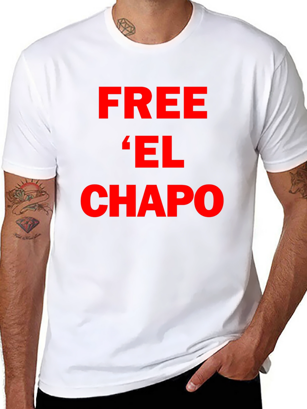 Free El Chapo T-Shirt - Bold Red Graphic Tee