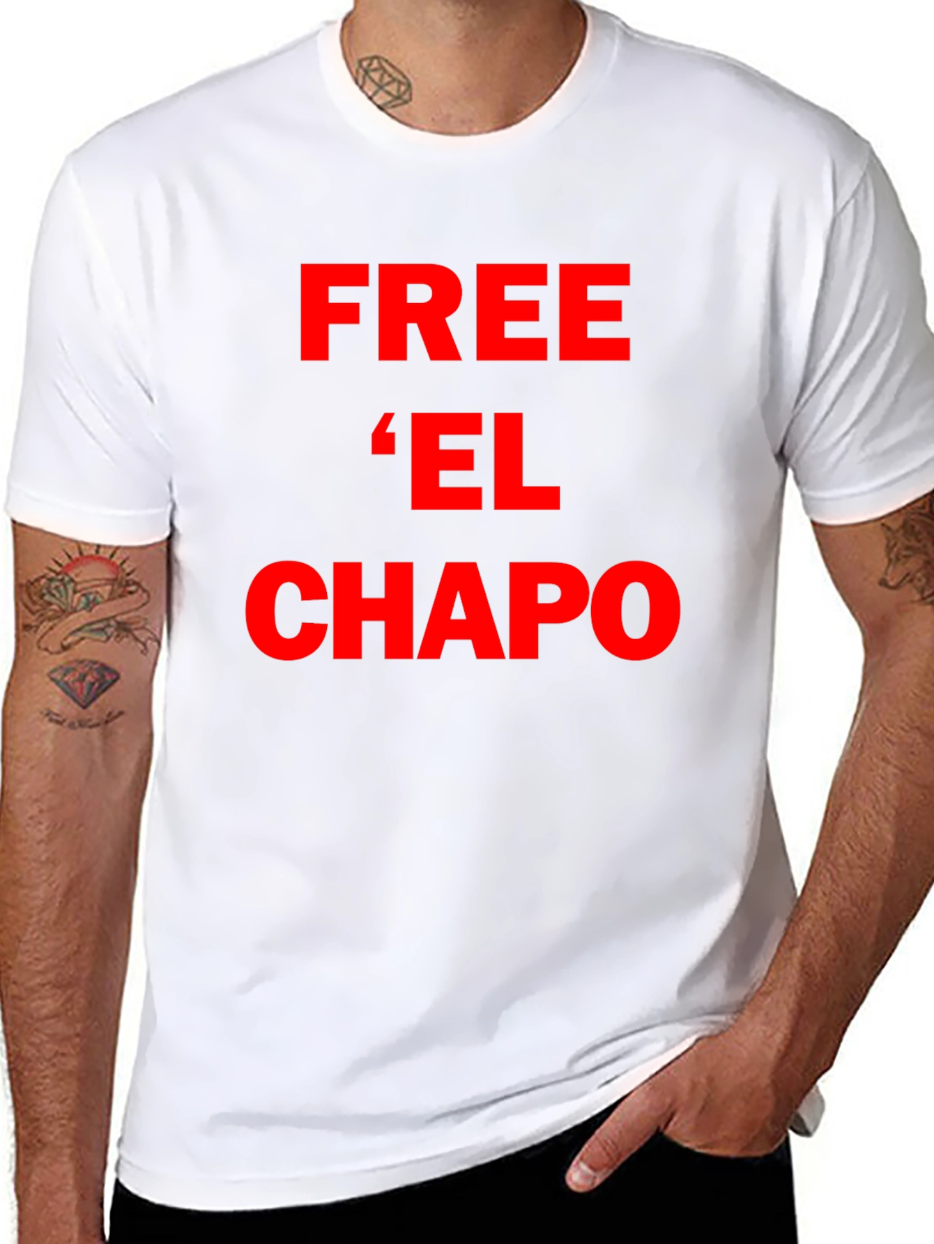 Free El Chapo T-Shirt - Bold Red Graphic Tee