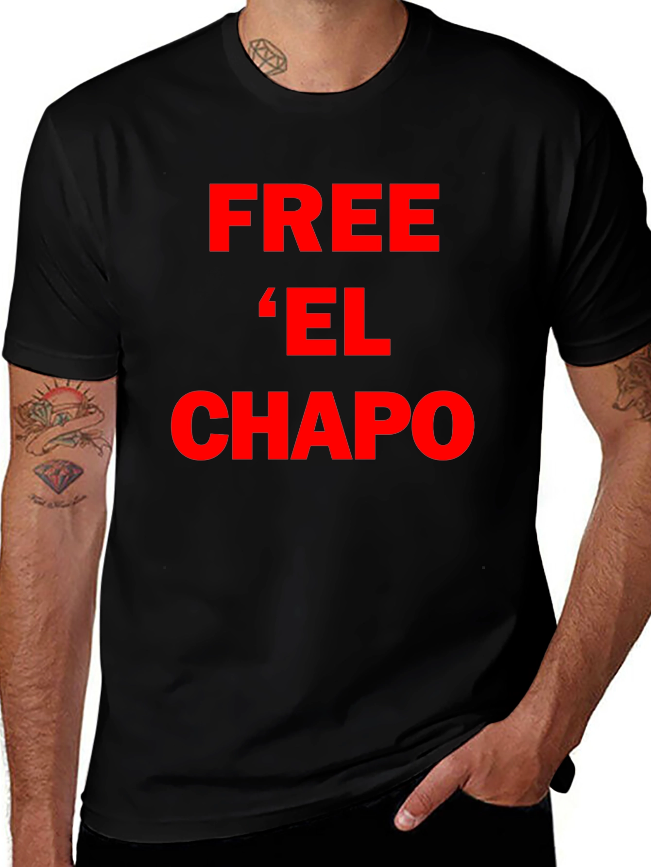 Free El Chapo T-Shirt - Bold Red Graphic Tee
