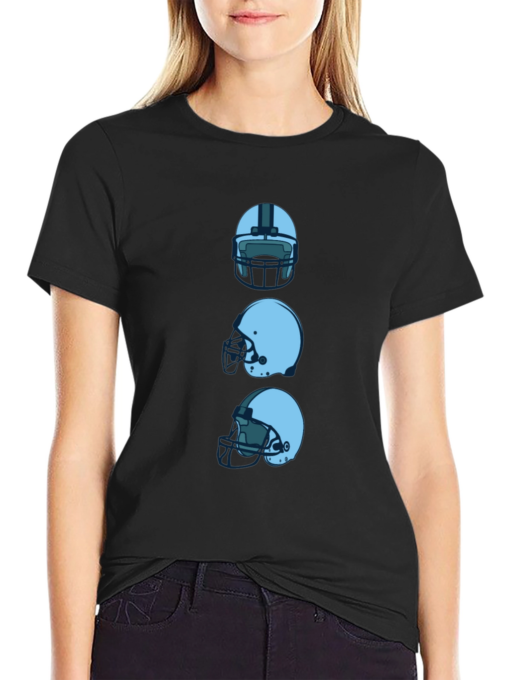 Football Helmet Graphic Tee - Black T-Shirt