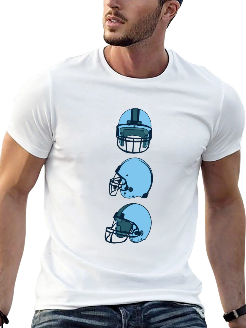 Football Helmet Graphic Tee - Black T-Shirt