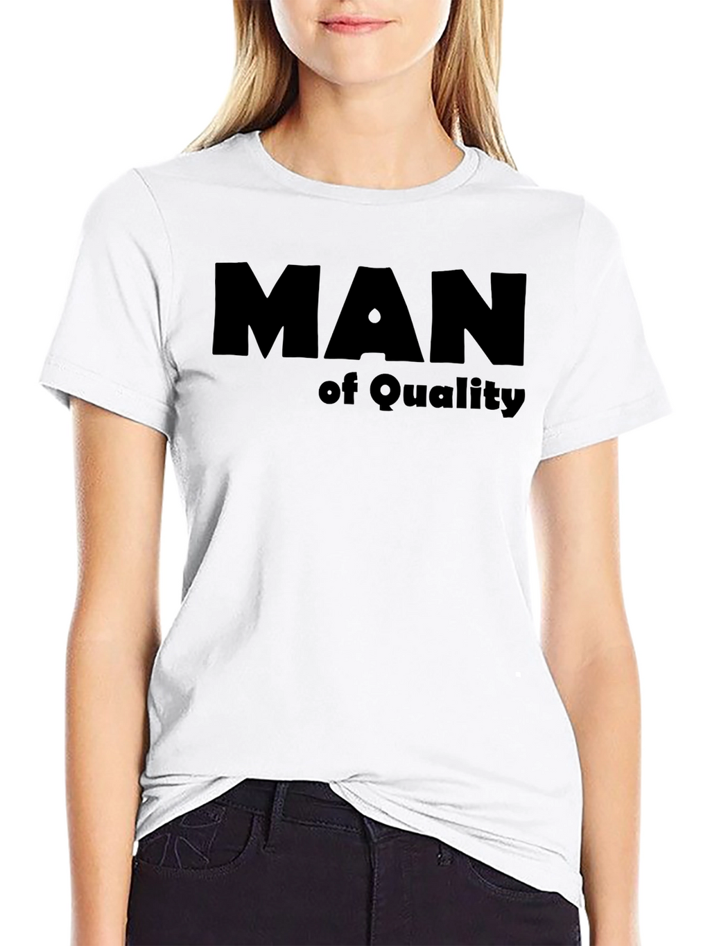 Man of Quality Black Graphic T-Shirt