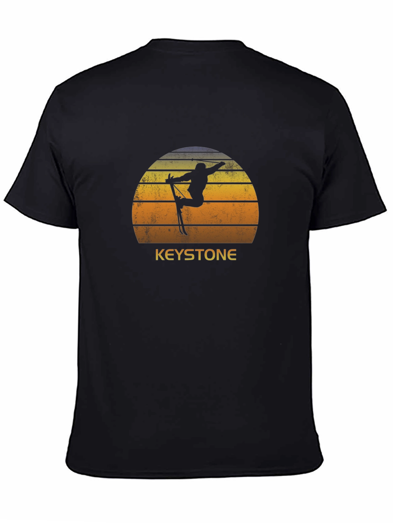 Keystone Ski Sunset Graphic Tee - Black Cotton T-Shirt