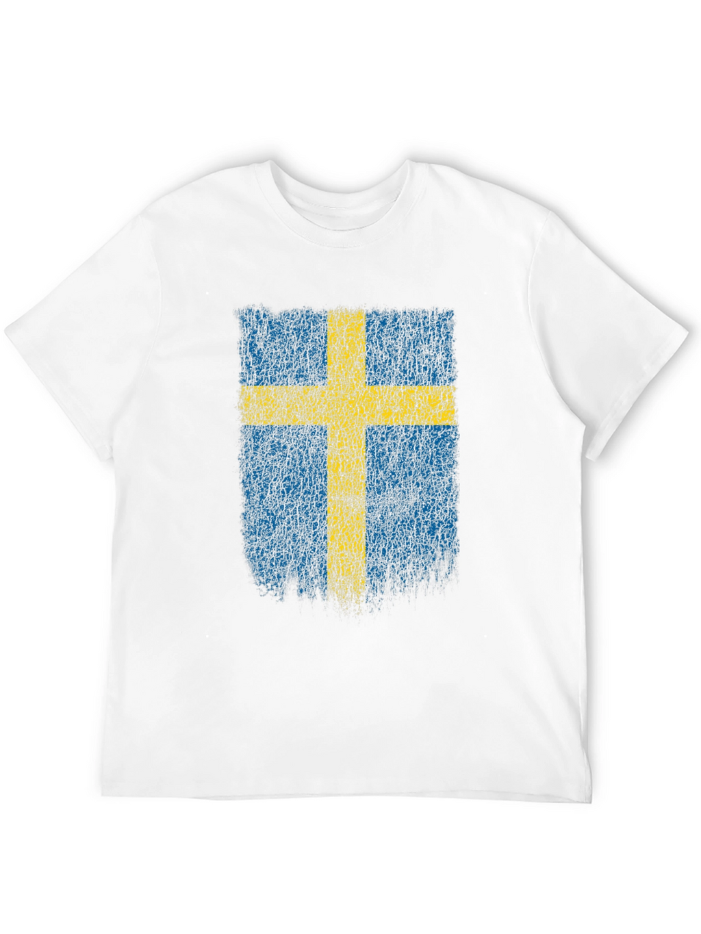 Swedish Flag Distressed T-Shirt - Black