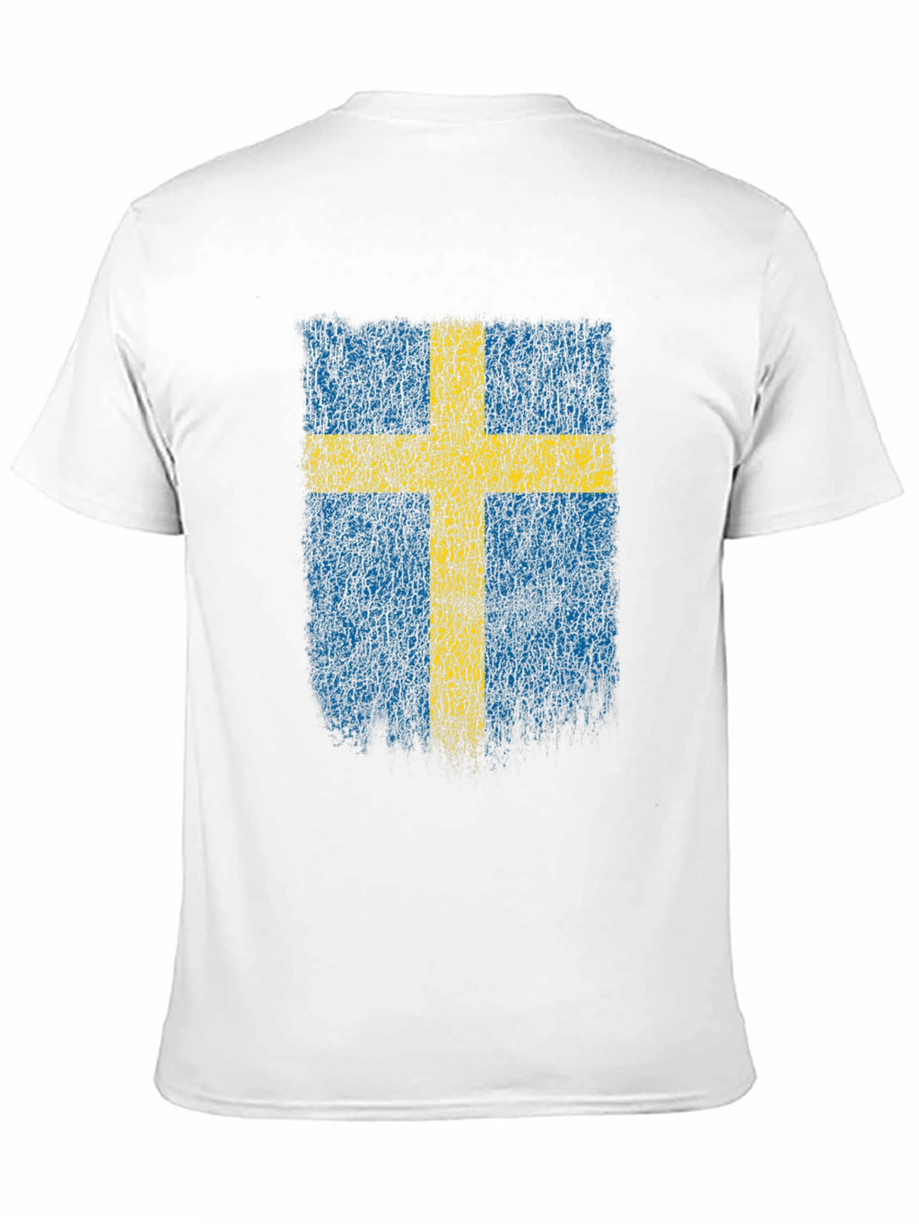 Swedish Flag Distressed T-Shirt - Black