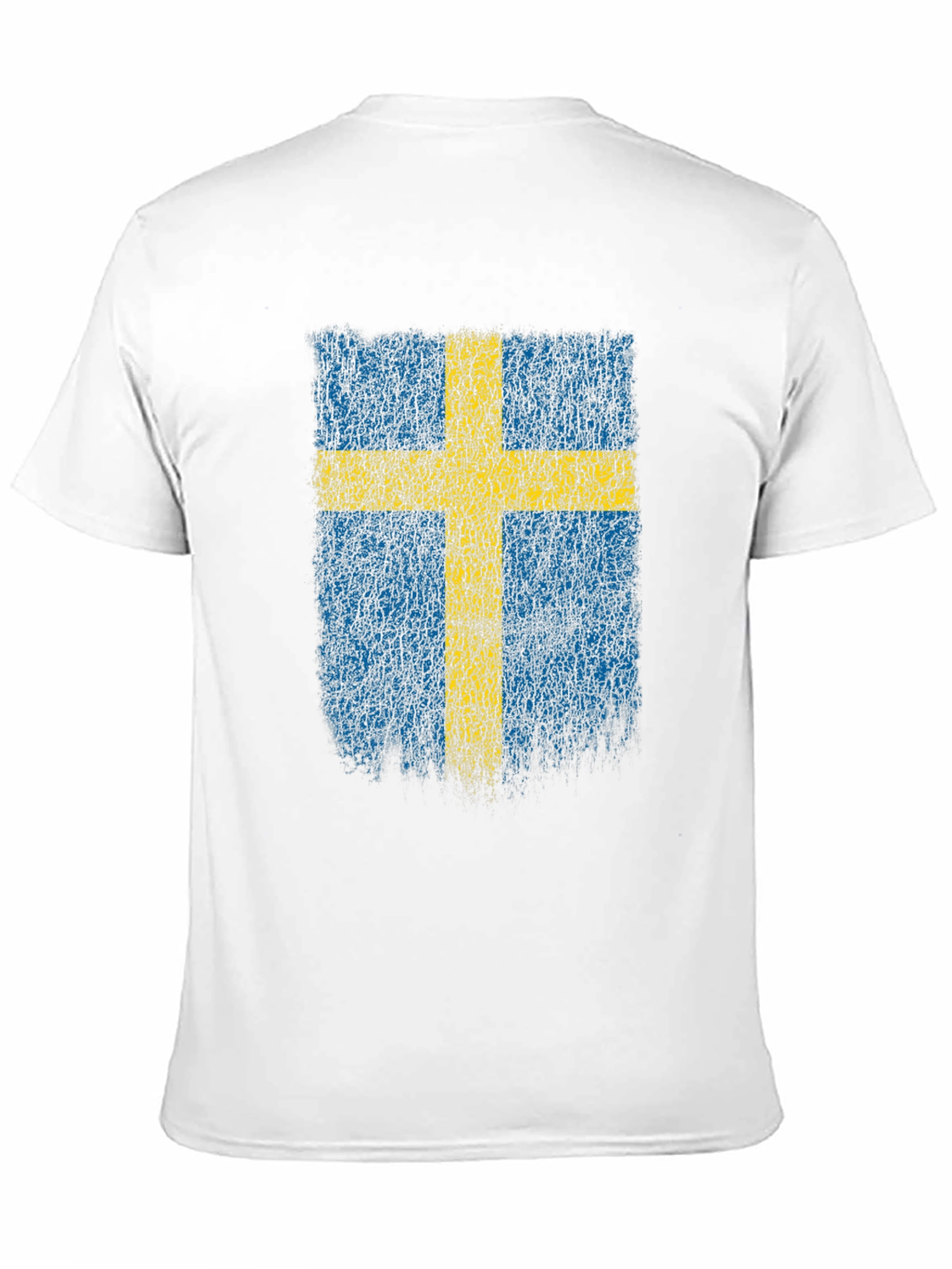 Swedish Flag Distressed T-Shirt - Black