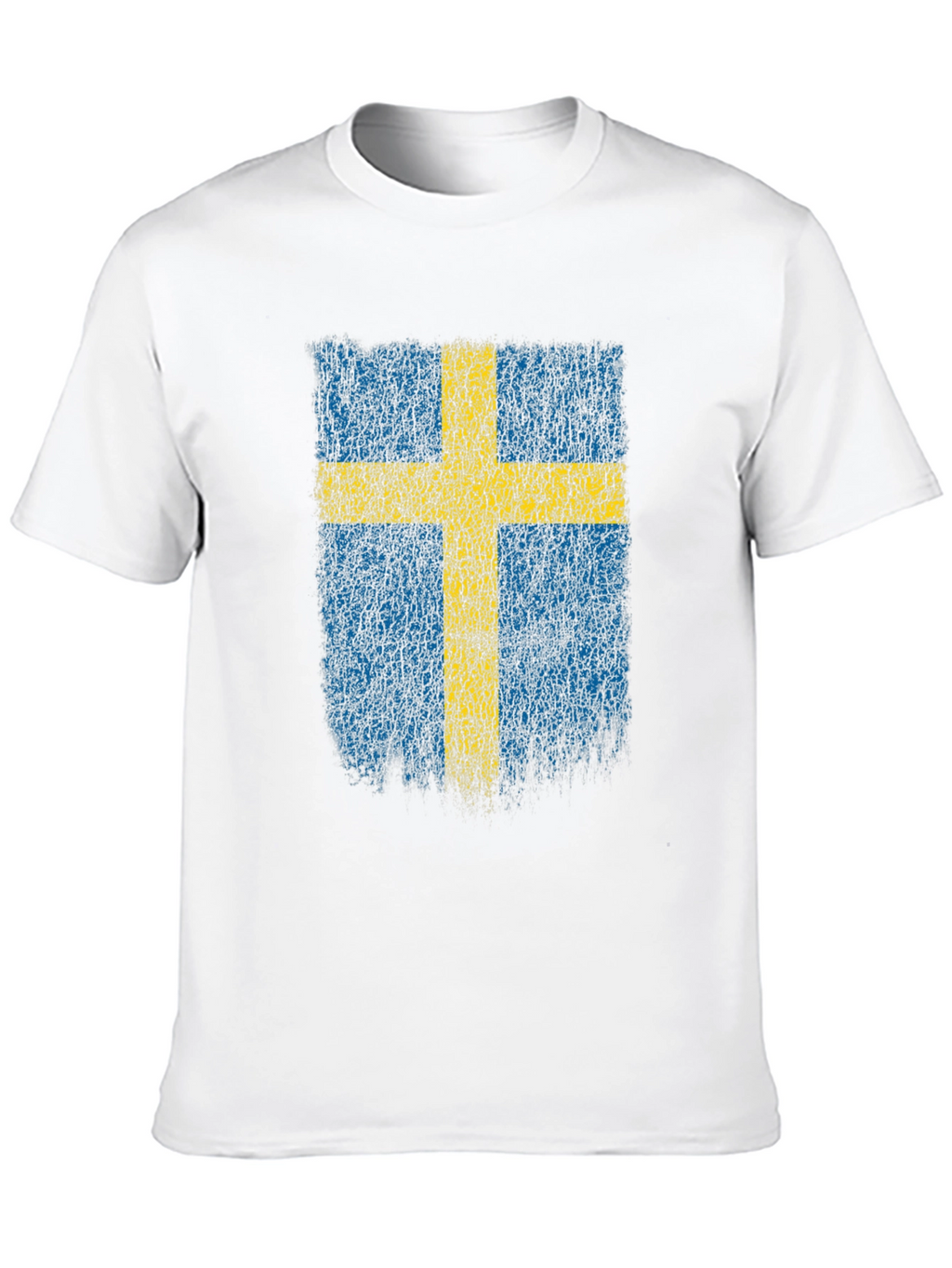 Swedish Flag Distressed T-Shirt - Black