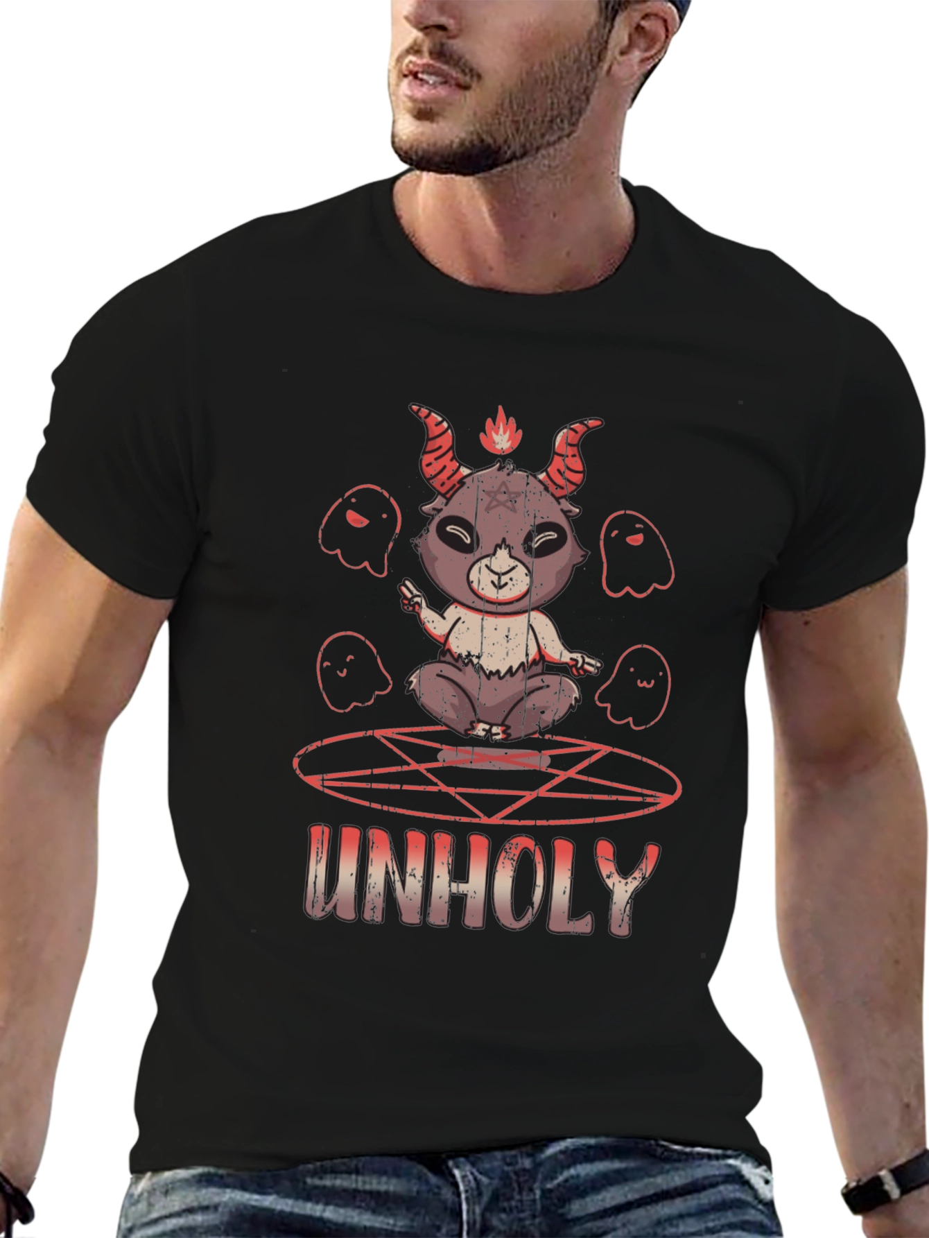 Unholy Baphomet T-Shirt - Occult Satanic Design