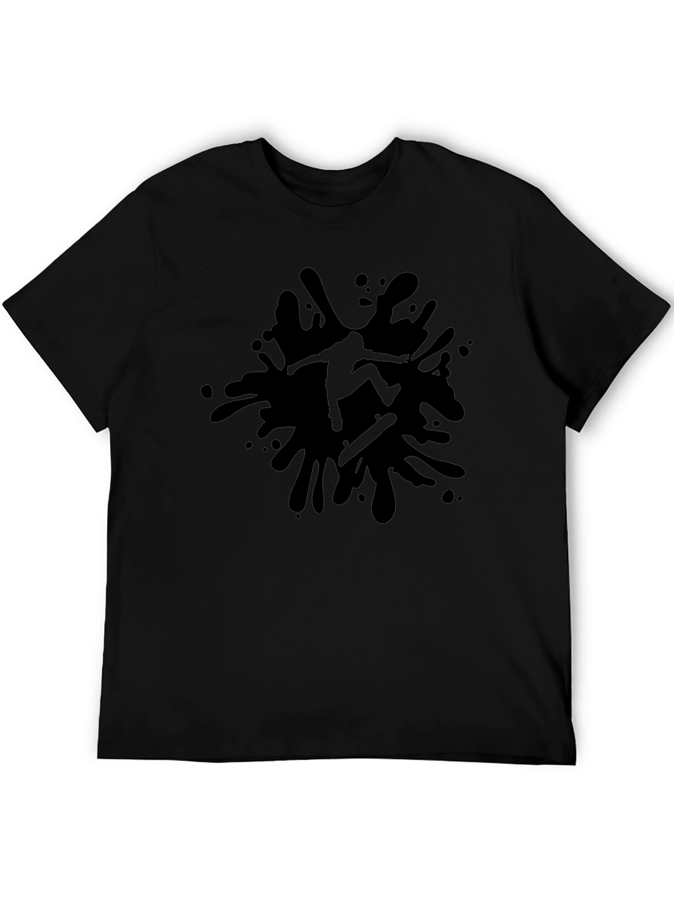 Skater Splash Graphic T-Shirt - Black