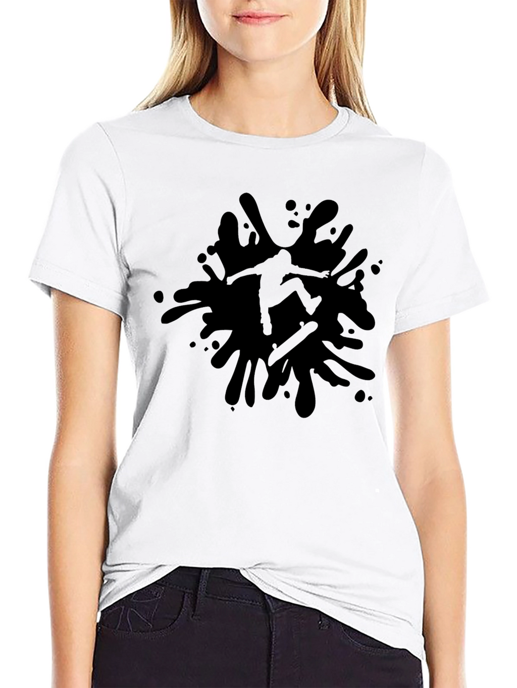 Skater Splash Graphic T-Shirt - Black