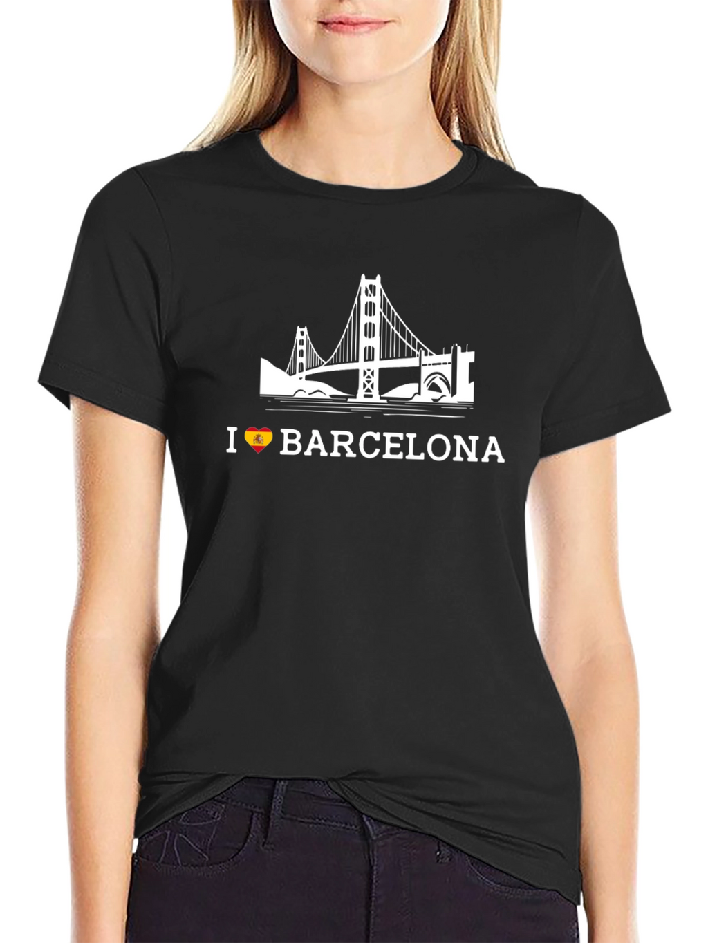 I Love Barcelona Black Graphic Tee