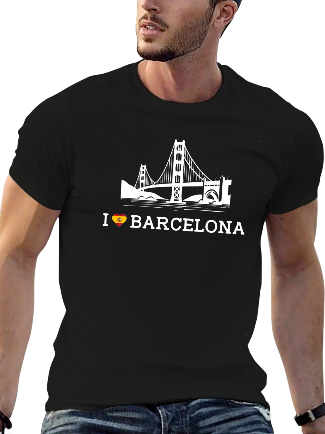 I Love Barcelona Black Graphic Tee