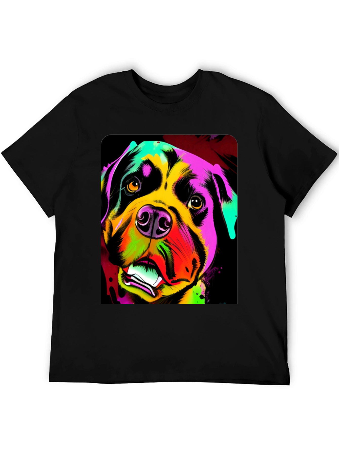 Colorful Rottweiler Dog Graphic T-Shirt