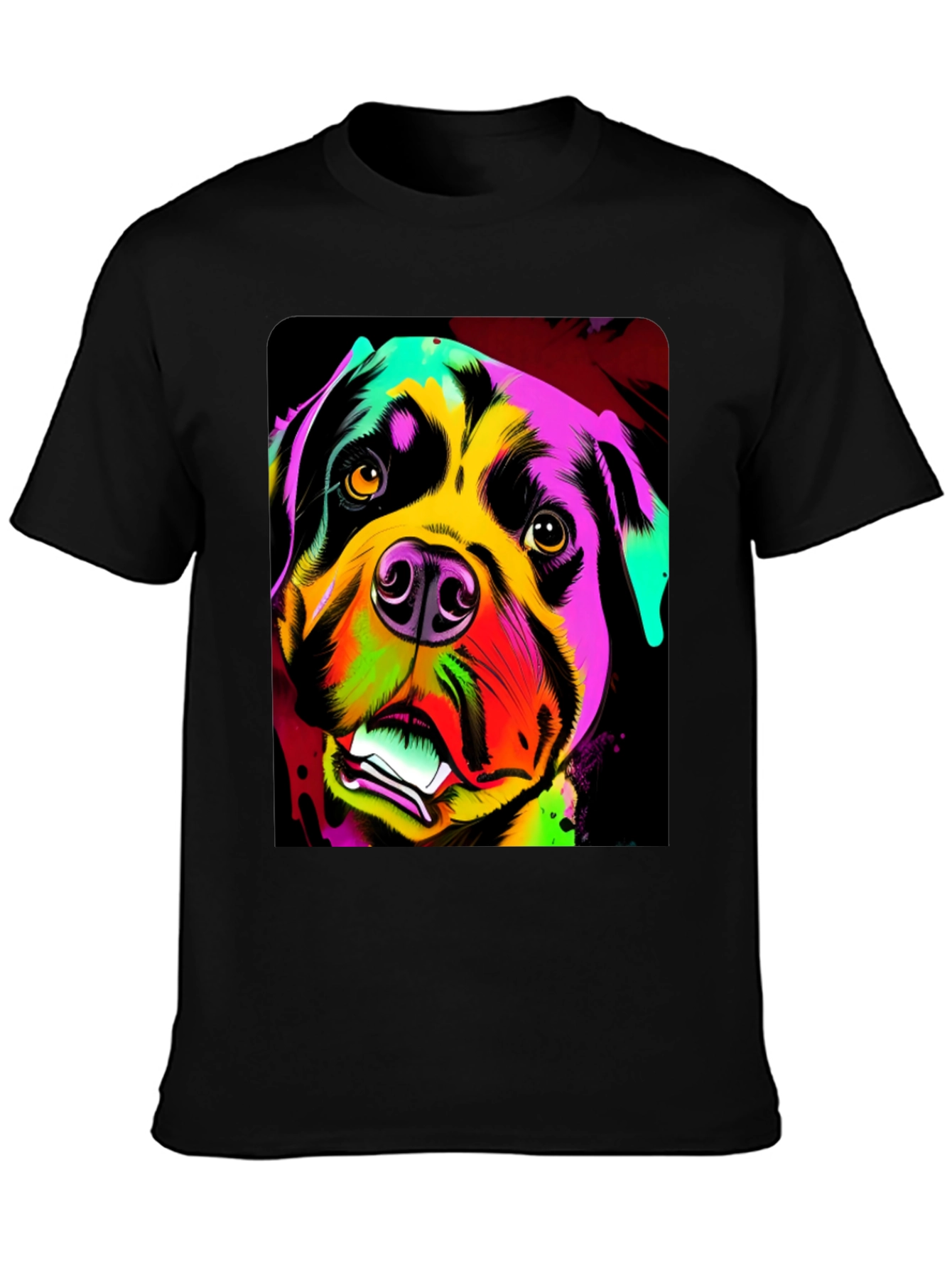 Colorful Rottweiler Dog Graphic T-Shirt