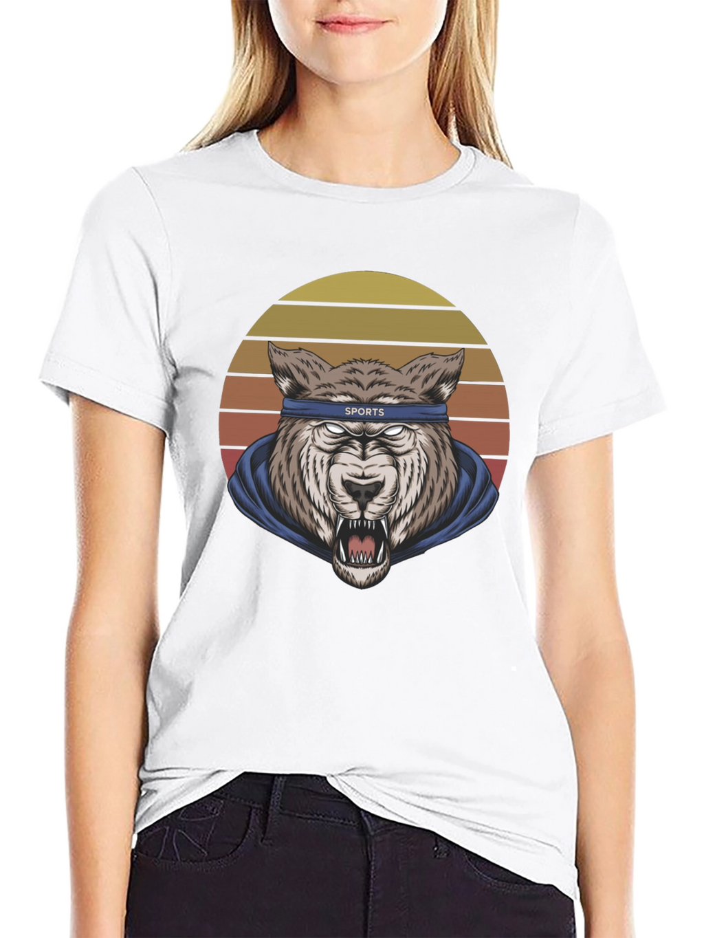 Wolf Sports Headband Graphic T-Shirt