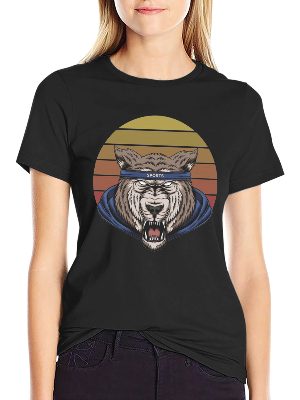 Wolf Sports Headband Graphic T-Shirt