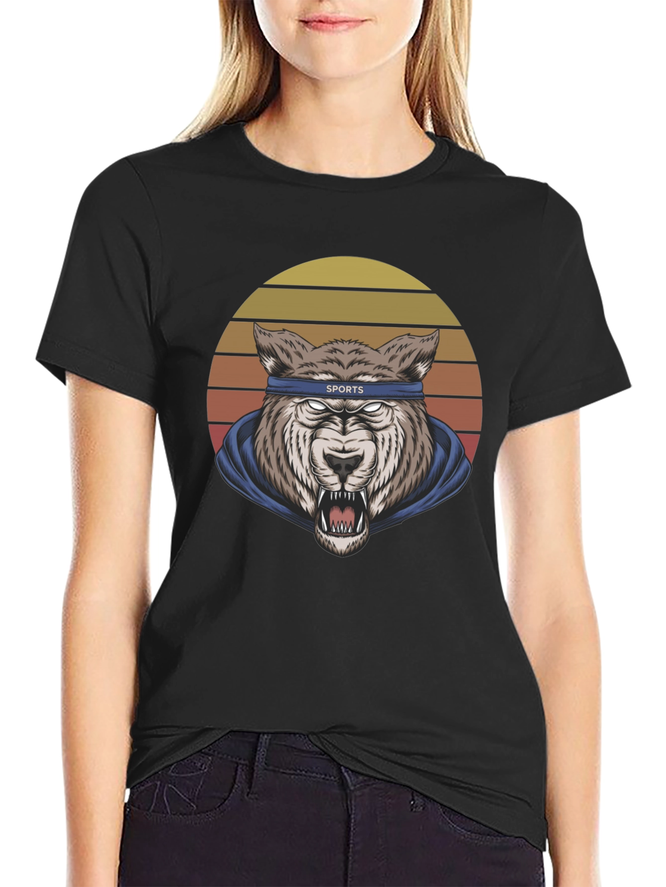 Wolf Sports Headband Graphic T-Shirt