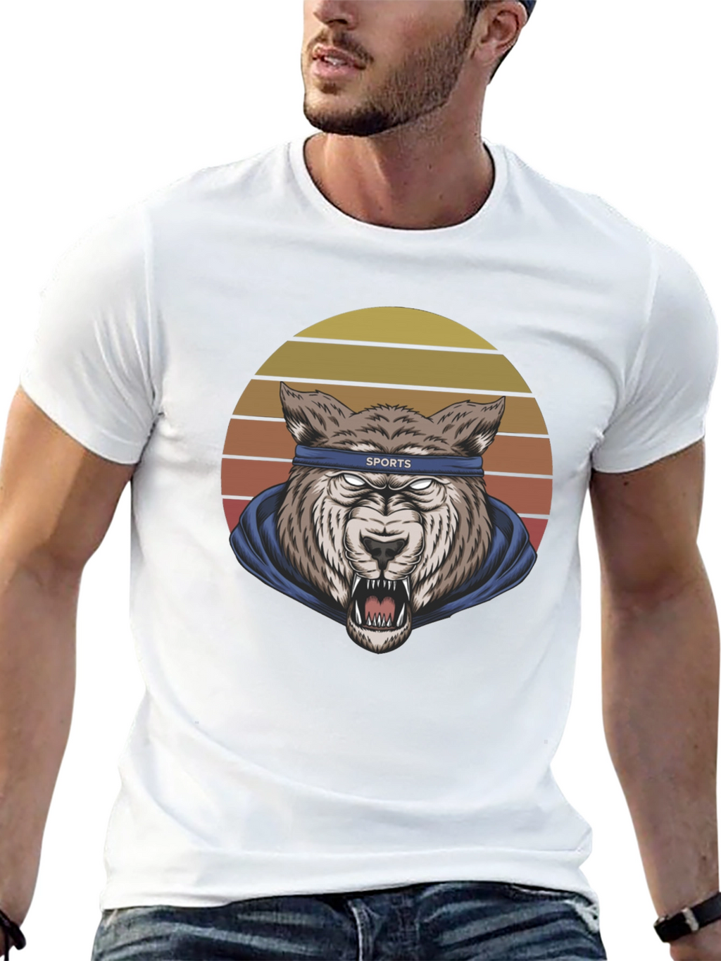 Wolf Sports Headband Graphic T-Shirt