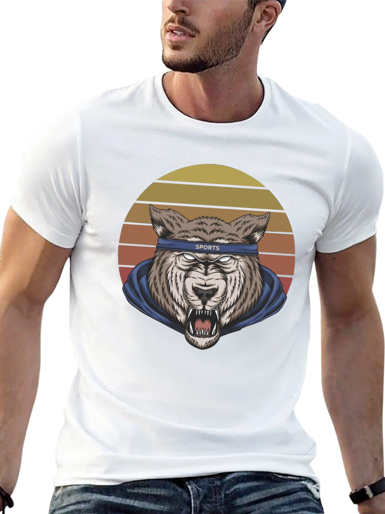 Wolf Sports Headband Graphic T-Shirt