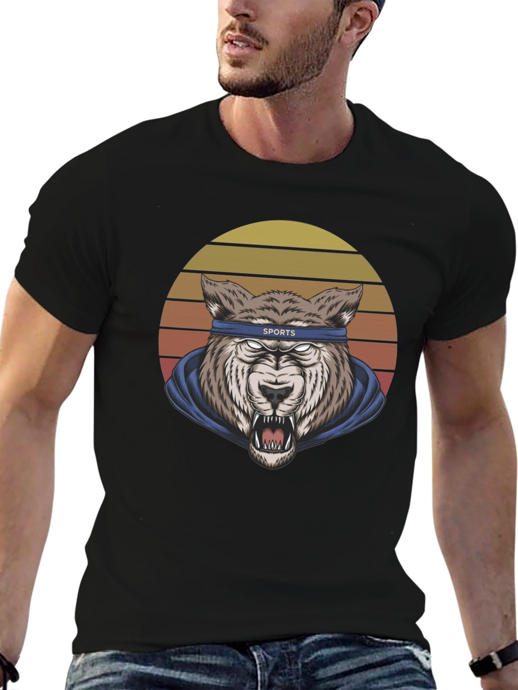 Wolf Sports Headband Graphic T-Shirt