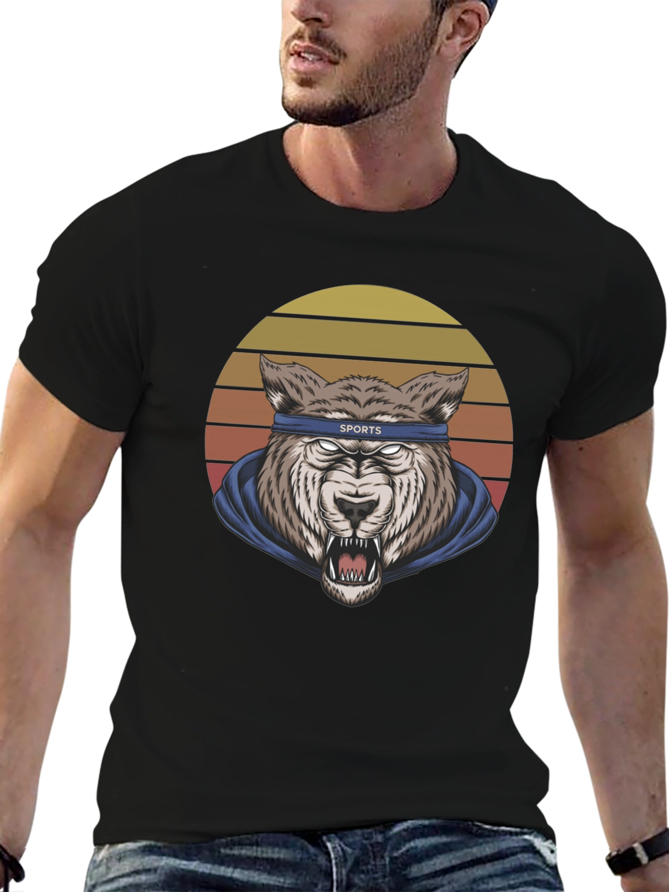 Wolf Sports Headband Graphic T-Shirt