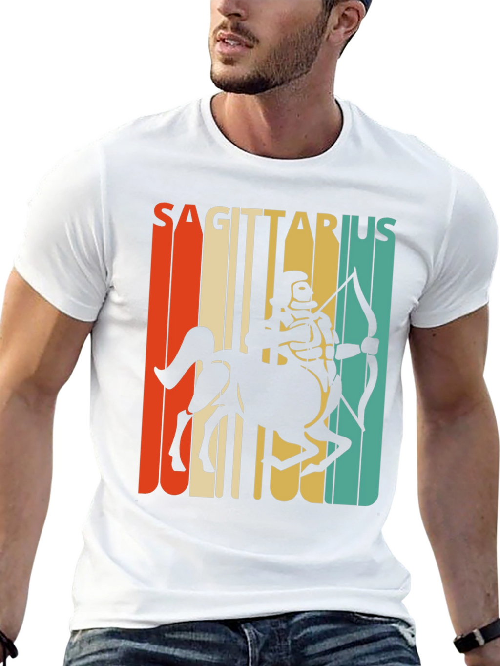 Sagittarius Zodiac T-Shirt Retro Design