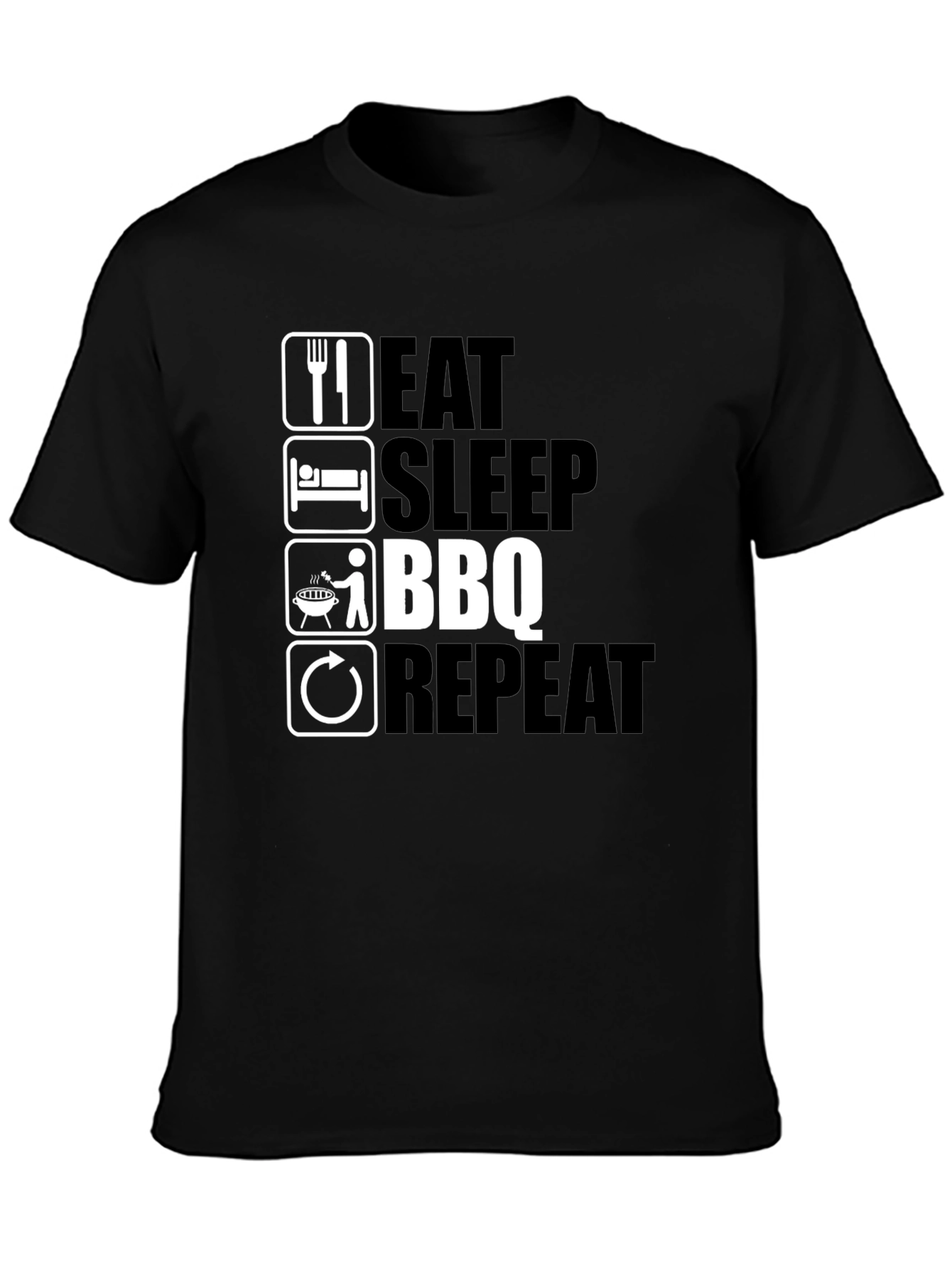 Eat Sleep BBQ Repeat T-Shirt - Grilling Lovers Tee
