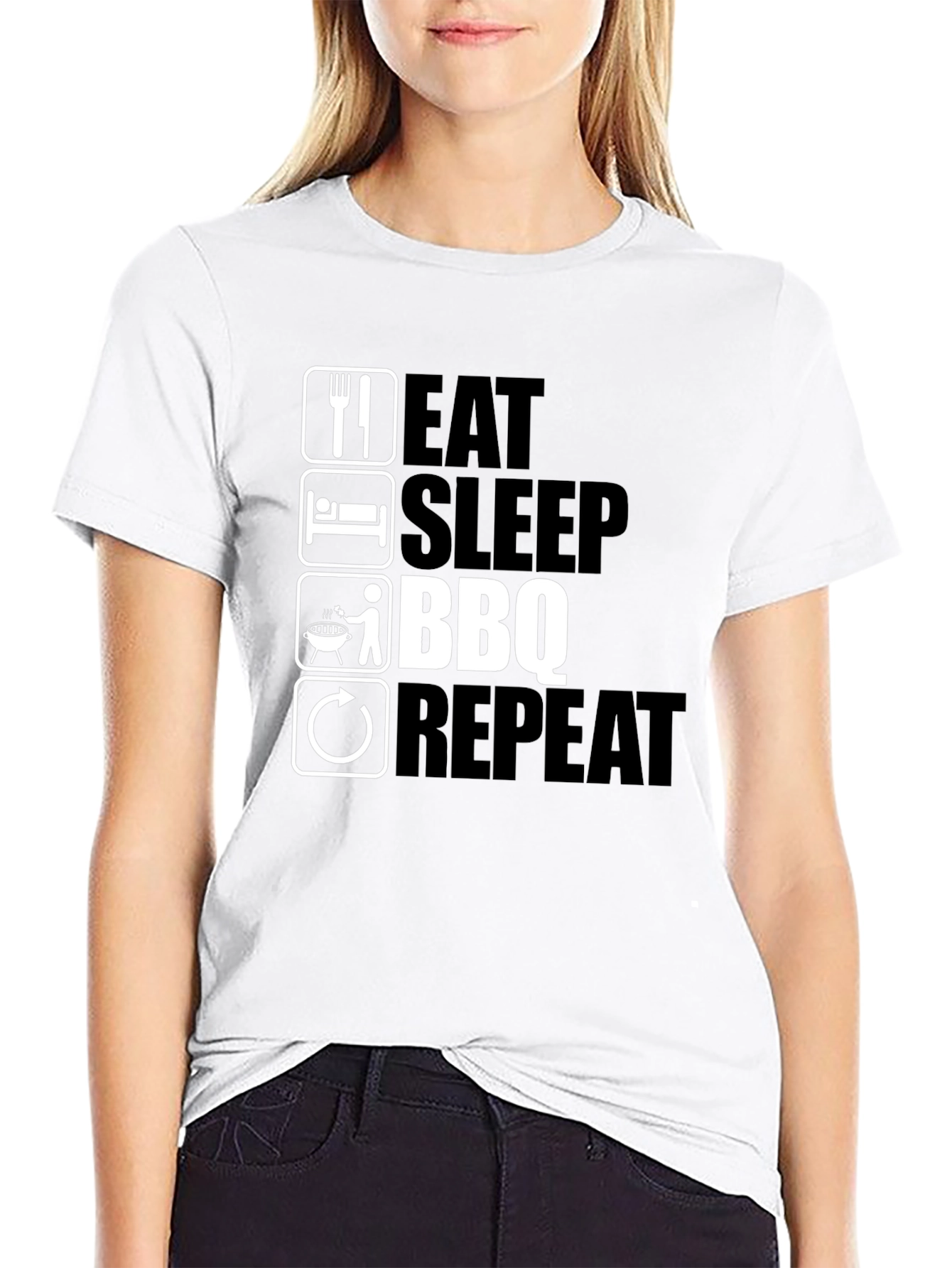 Eat Sleep BBQ Repeat T-Shirt - Grilling Lovers Tee