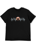 Cat Lover ECG Heartbeat T-Shirt