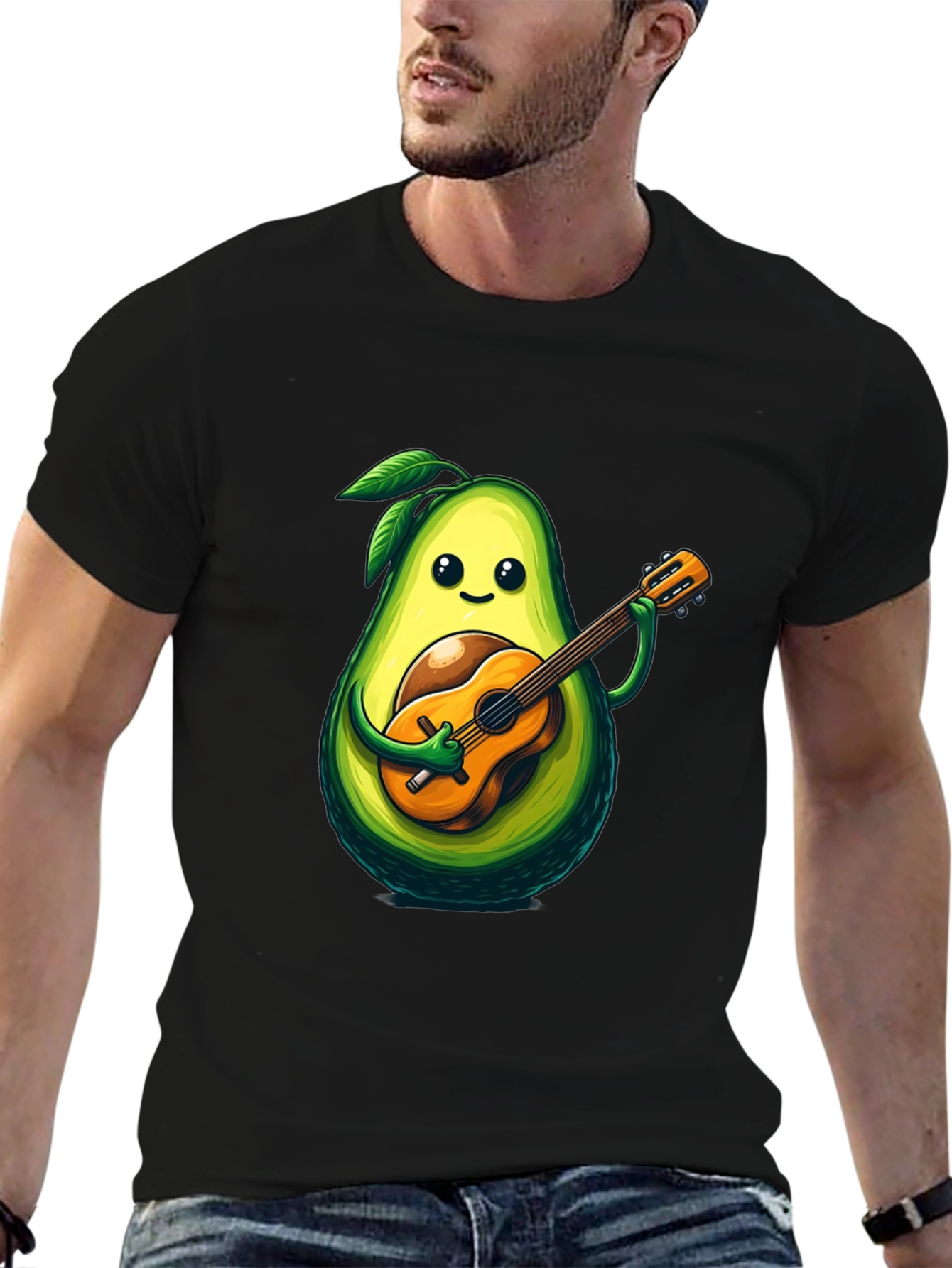 Avocado Guitar Player Graphic T-Shirt