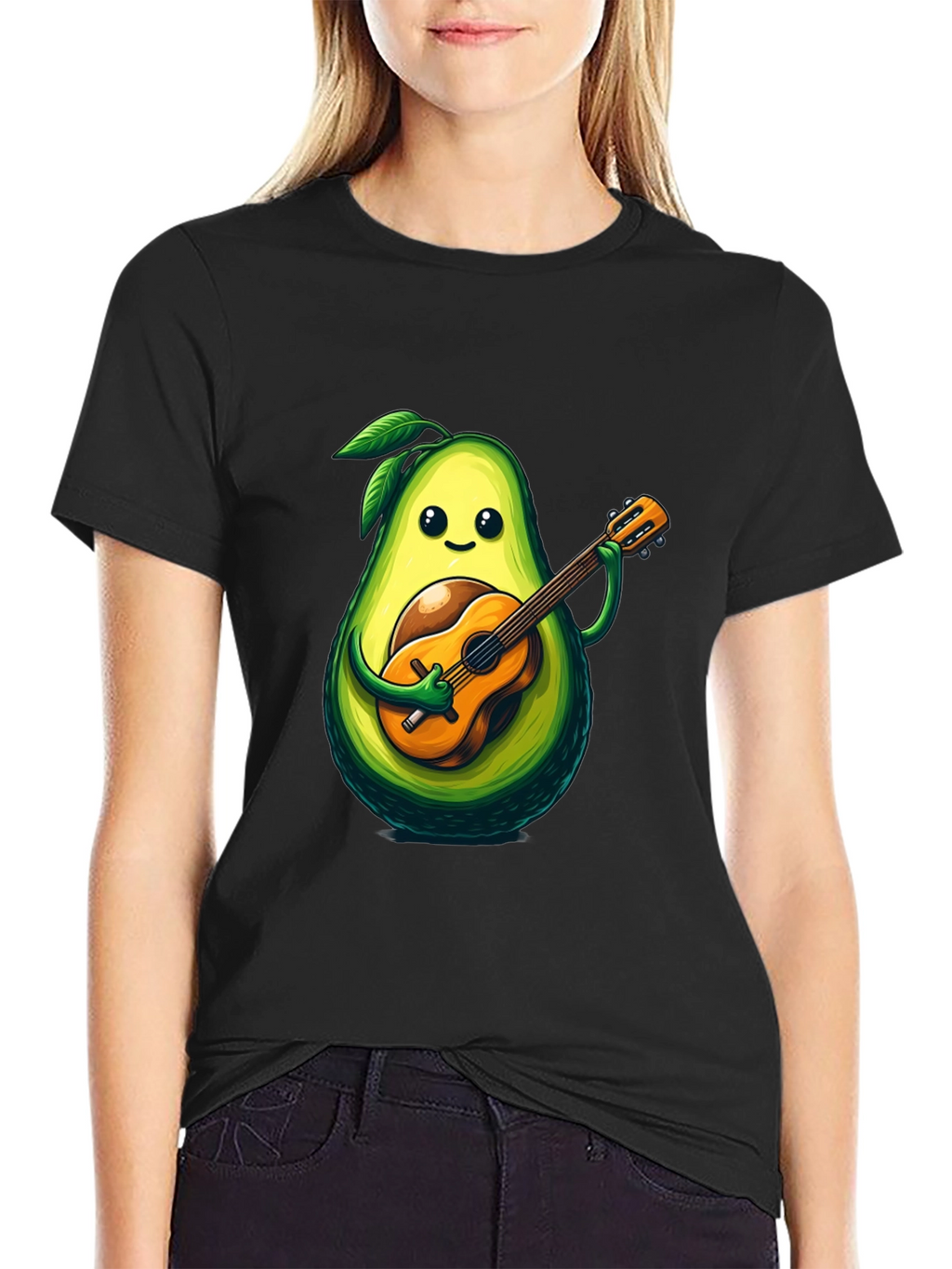 Avocado Guitar Player Graphic T-Shirt