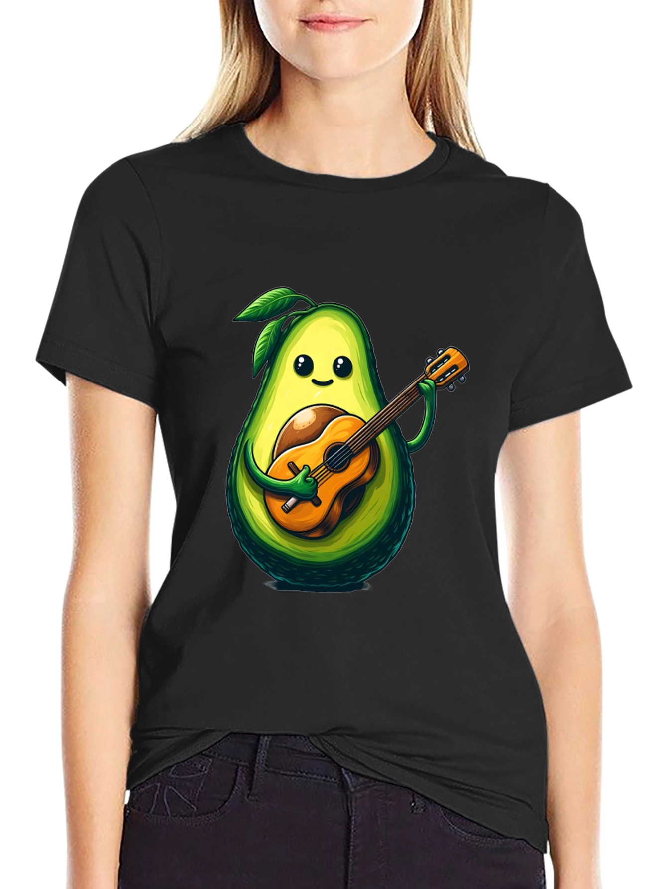 Avocado Guitar Player Graphic T-Shirt