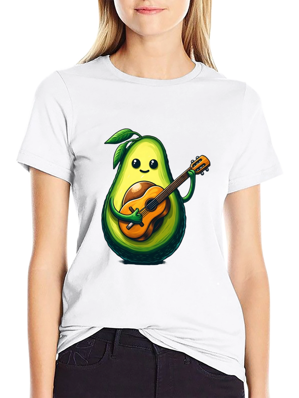 Avocado Guitar Player Graphic T-Shirt
