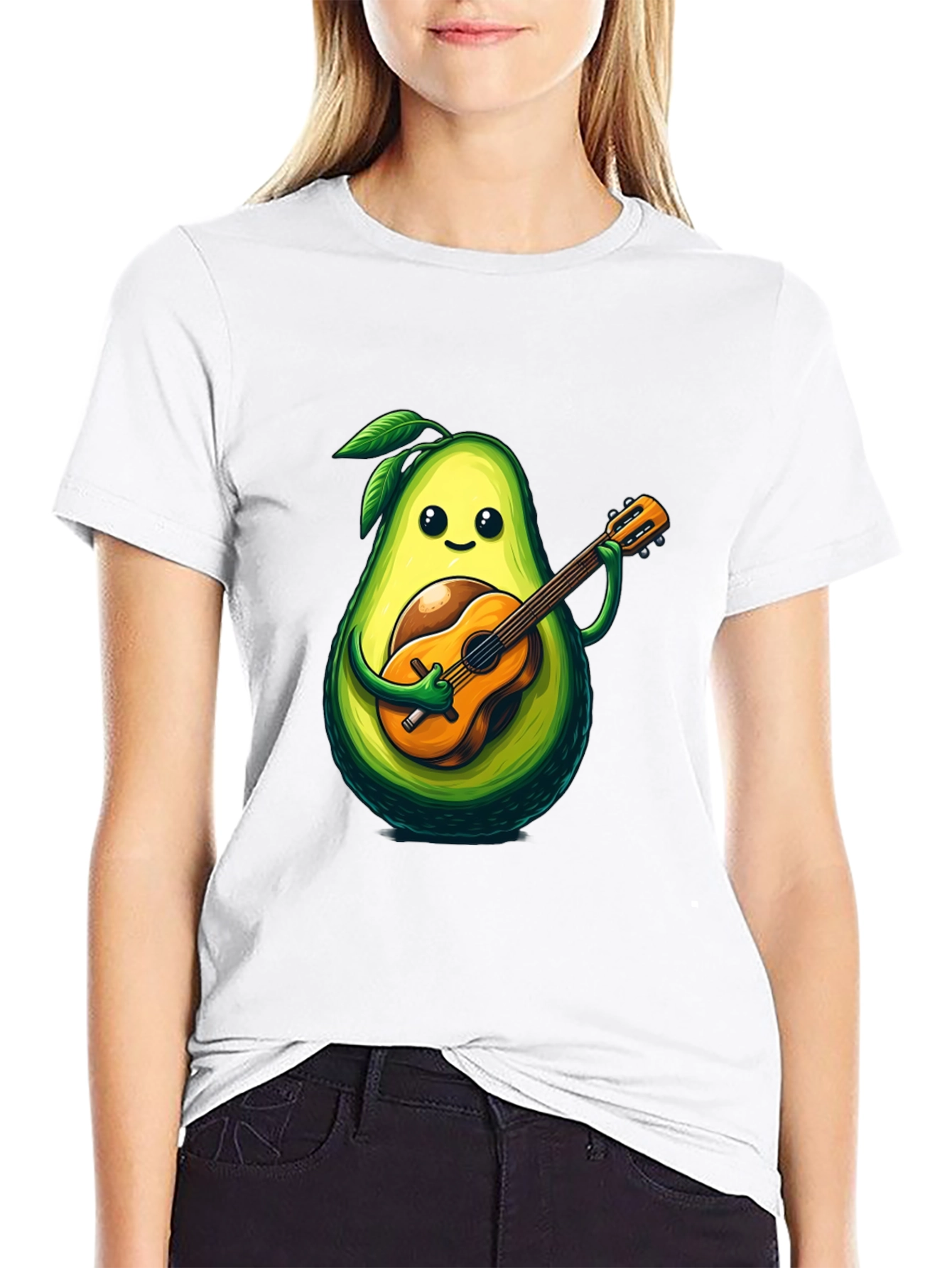 Avocado Guitar Player Graphic T-Shirt
