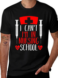 I Cant Im In Nursing School Black T-Shirt