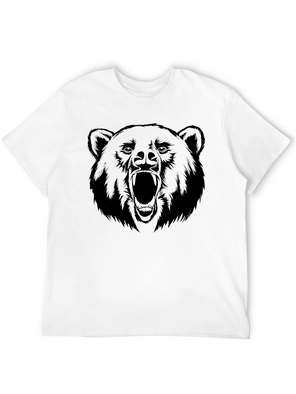 Mens Black Bear Graphic Print T-Shirt