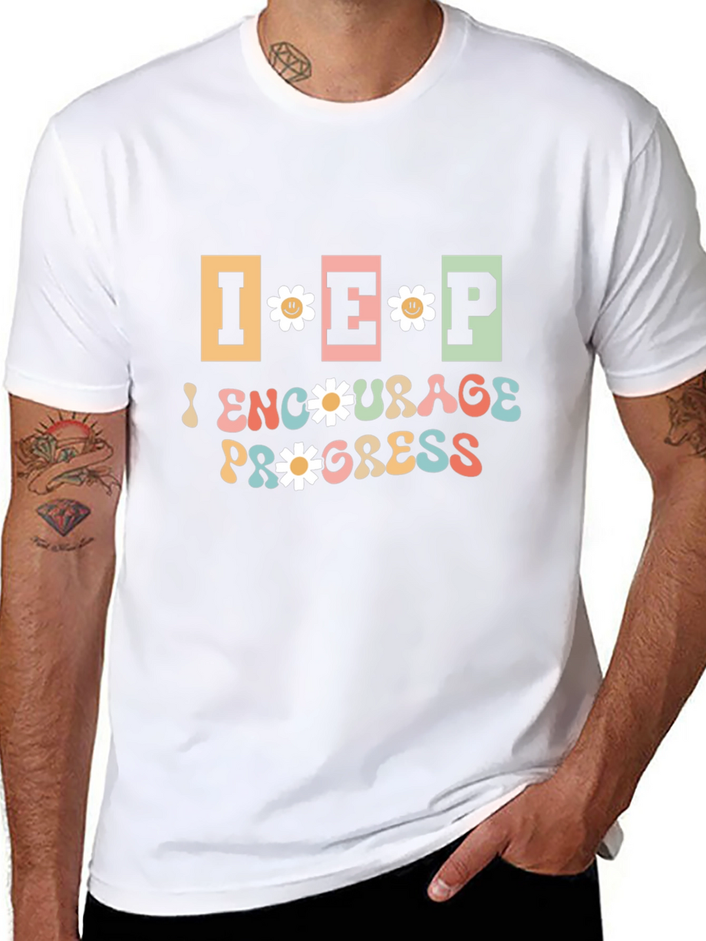 Encourage Progress Graphic Tee - Black