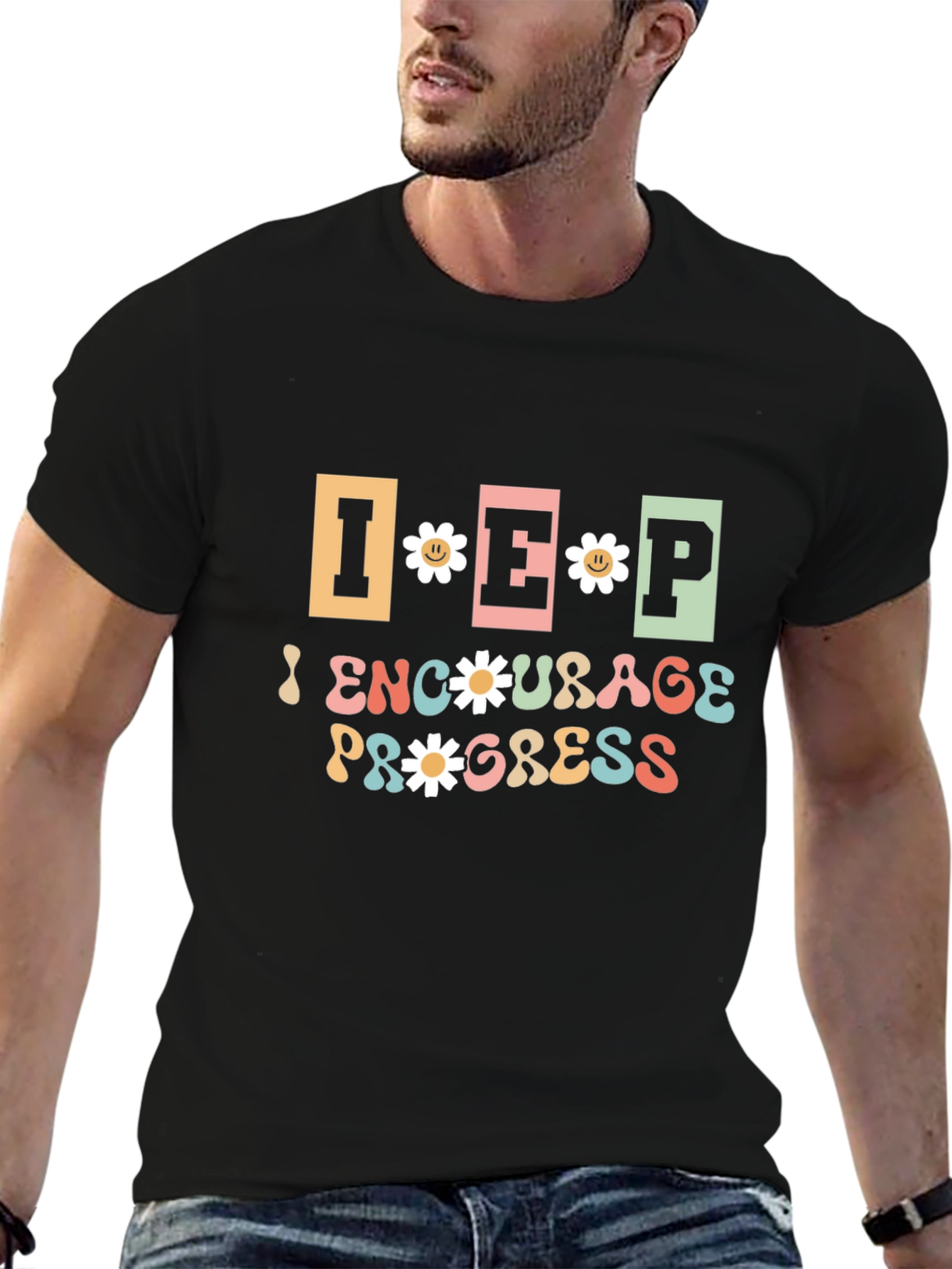 Encourage Progress Graphic Tee - Black