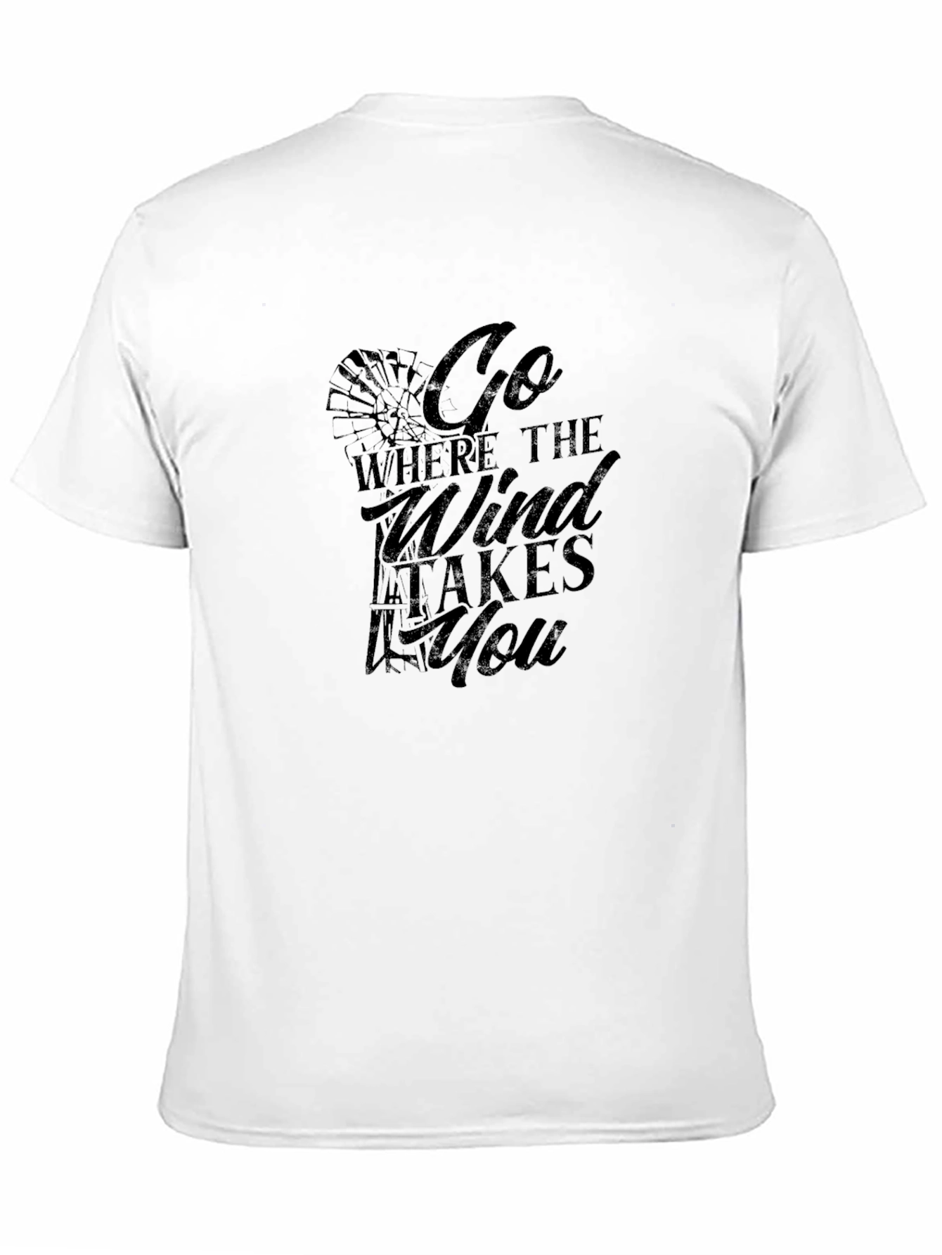 Go Where The Wind Takes You Black Graphic Tee