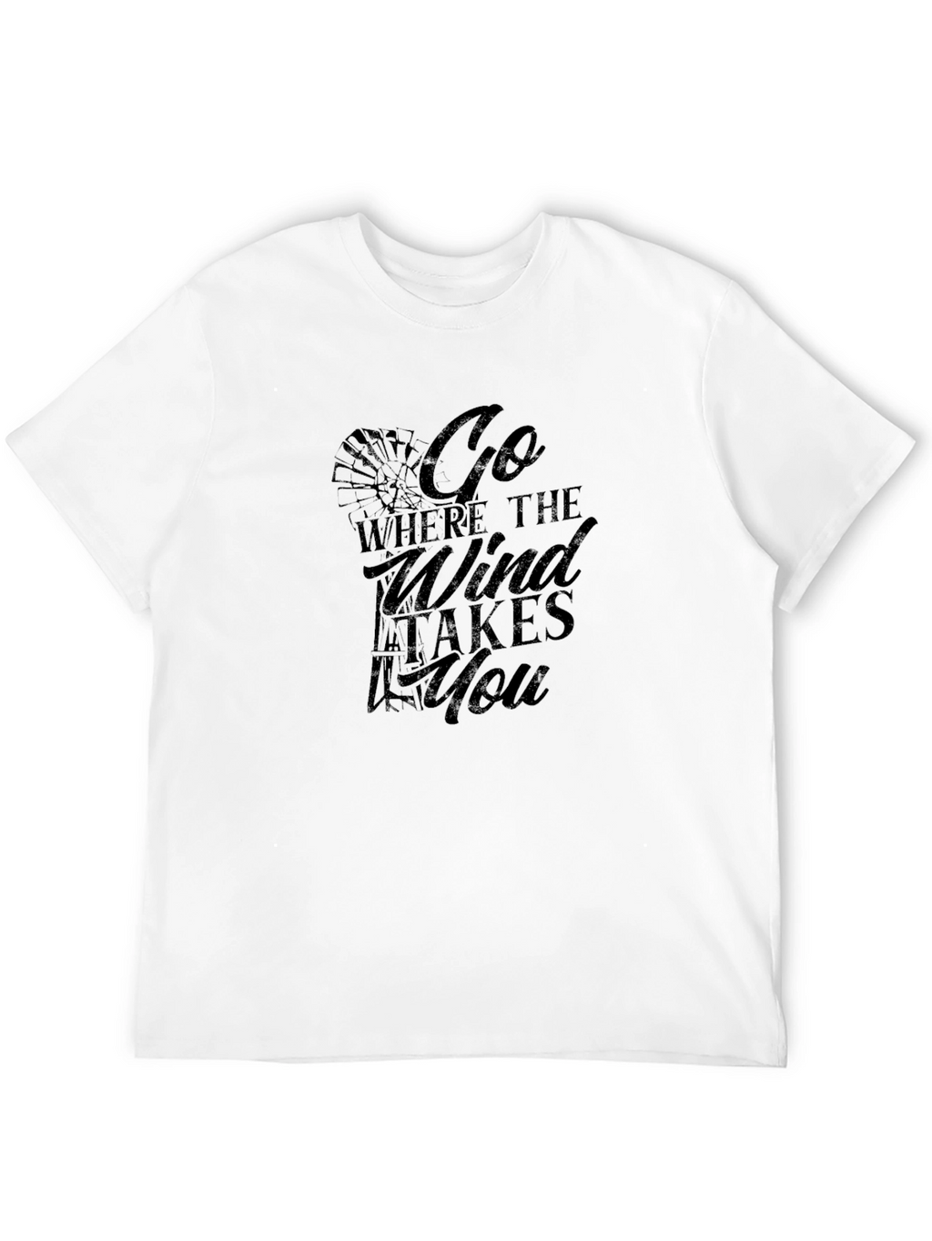 Go Where The Wind Takes You Black Graphic Tee