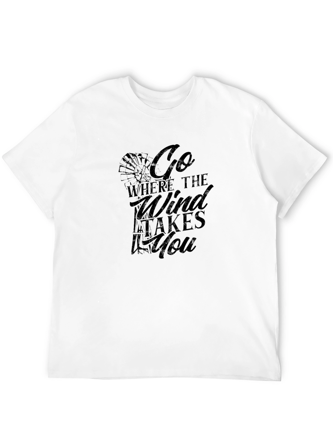 Go Where The Wind Takes You Black Graphic Tee