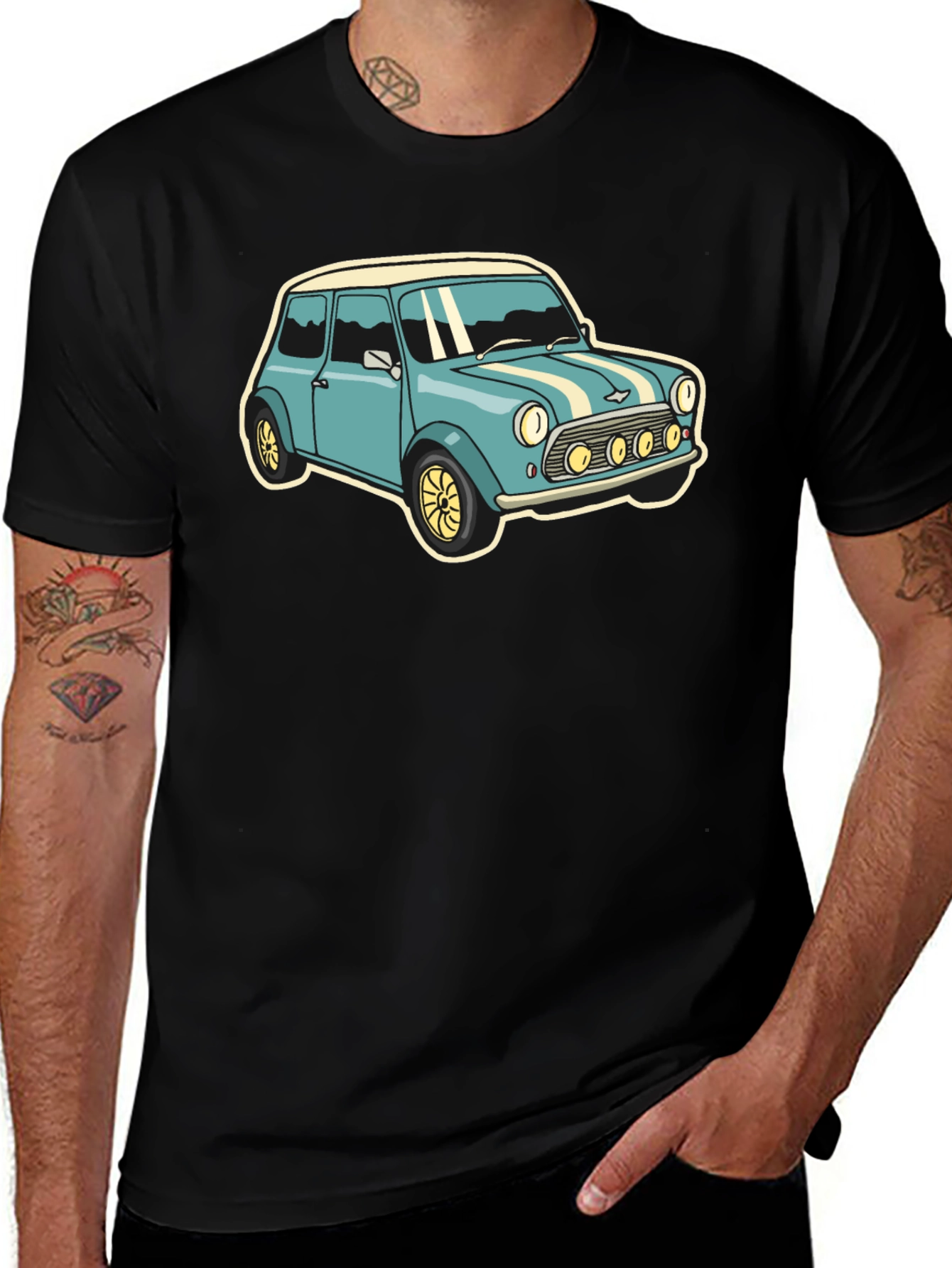 Classic Car Graphic Tee - Mens Black T-Shirt