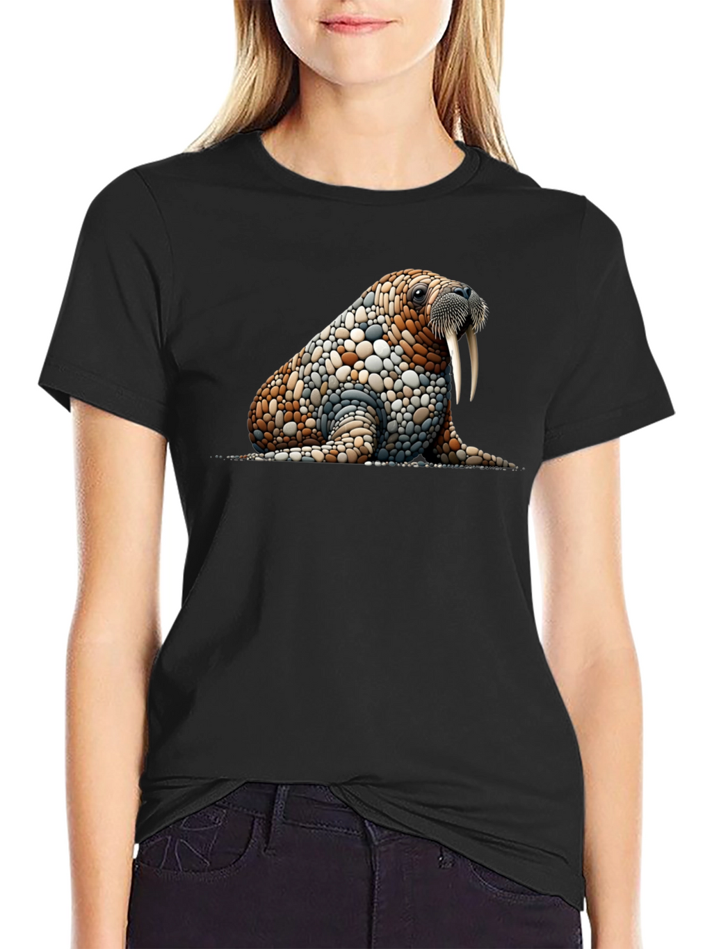 Walrus Pebble Art T-Shirt
